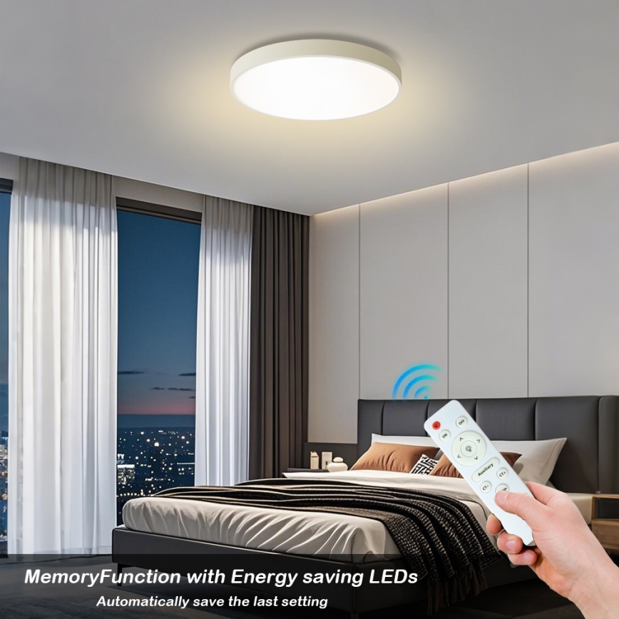 Brilagi - Luminária de teto LED regulável POOL LED/60W/230V 3000-6000K diâmetro 60 cm branca + controlo remoto