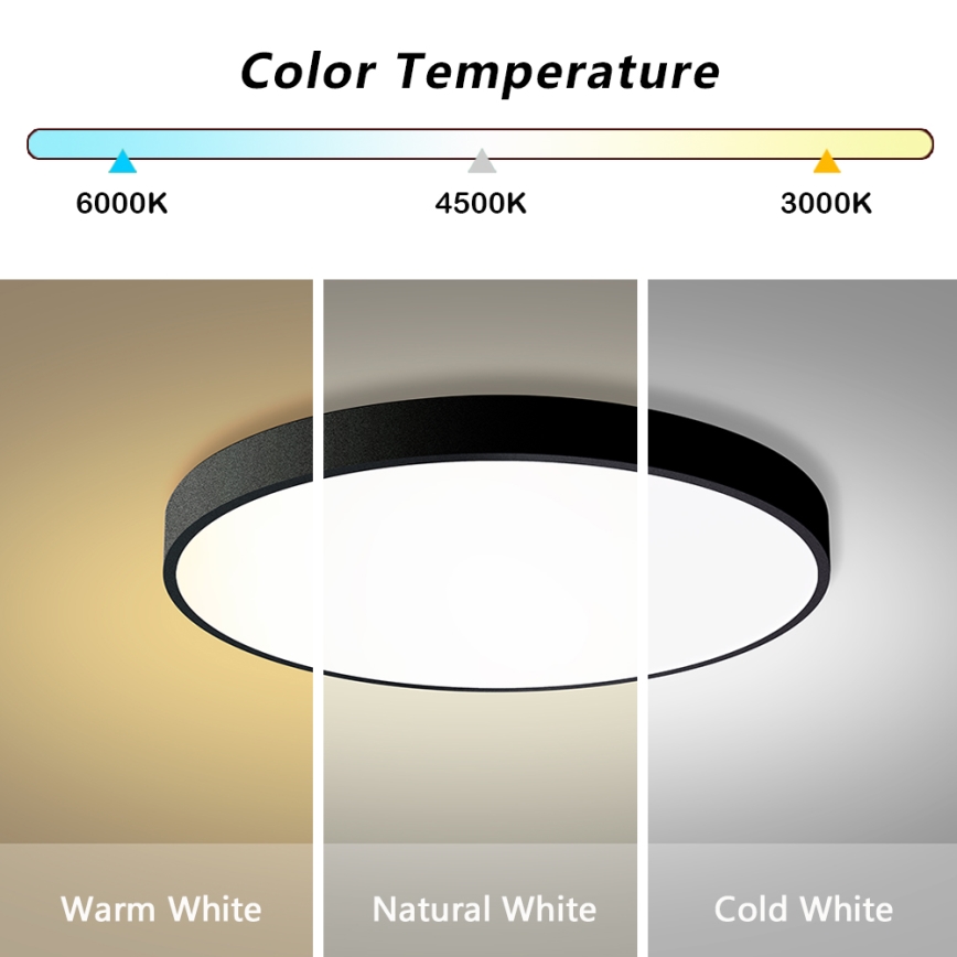 Brilagi - Candeeiro de teto LED regulável POOL SMART LED/100W/230V 3000-6000K Ø 80 cm Wi-Fi Tuya preto + comando remoto