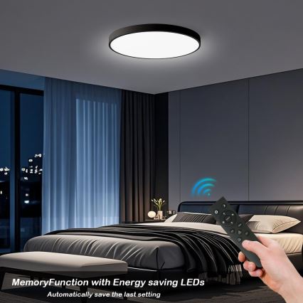 Brilagi - Candeeiro de teto LED regulável POOL SMART LED/100W/230V 3000-6000K Ø 80 cm Wi-Fi Tuya preto + comando remoto