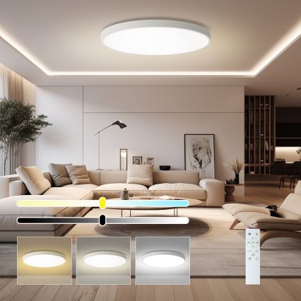 Brilagi - Luminária de teto LED dimerizável POOL SMART LED/128W/230V 3000-6000K diâmetro 100 cm Wi-Fi Tuya branco + controlo remoto