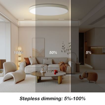 Brilagi - Luminária de teto LED dimerizável POOL SMART LED/128W/230V 3000-6000K diâmetro 100 cm Wi-Fi Tuya branco + controlo remoto