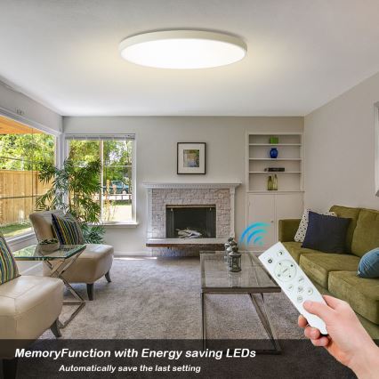 Brilagi - Luminária de teto LED dimerizável POOL SMART LED/128W/230V 3000-6000K diâmetro 100 cm Wi-Fi Tuya branco + controlo remoto
