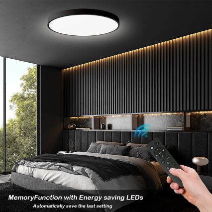 Brilagi - Luminária de teto LED dimerizável POOL SMART LED/180W/230V 3000-6000K Ø 120 cm Wi-Fi Tuya preta + controlo remoto