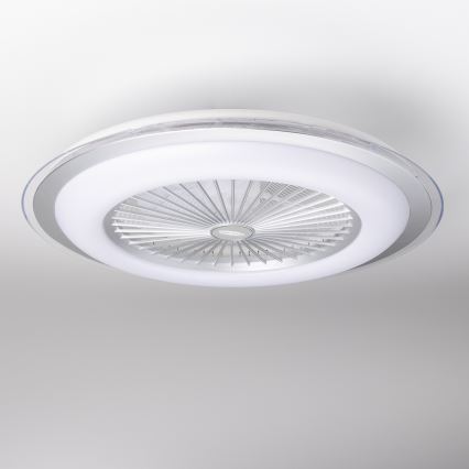 Brilagi - Luminária LED Regulável com Ventilador RONDA LED/48W/230V 3000-6000K prata + comando à distância