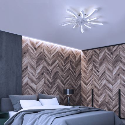 Brilagi - Luminária de teto LED dimmerizável com ventilador LED/50W/230V 3000-6500K branco + controlo remoto