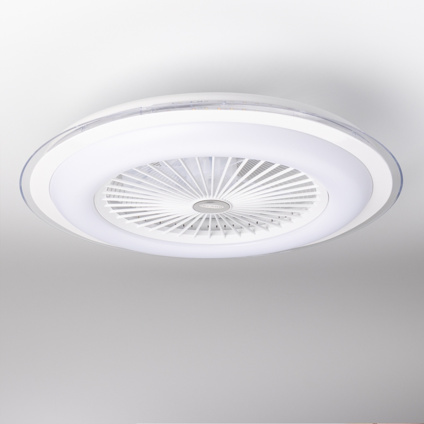 Brilagi - Luminária LED Regulável com Ventilador RONDA LED/48W/230V 3000-6000K branco + comando à distância