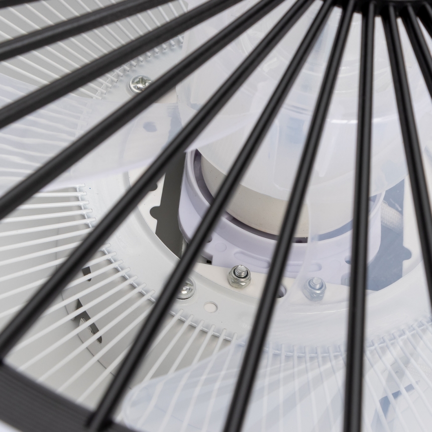 Brilagi - Luminária LED Regulável com Ventilador RONDA LED/48W/230V 3000-6000K preta + comando à distância