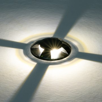 Brilagi - Luminária LED embutida no solo para exterior GROUNDRAY LED/1W/230V preta IP67