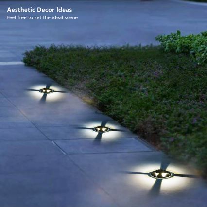 Brilagi - Luminária LED embutida no solo para exterior GROUNDRAY LED/1W/230V preta IP67
