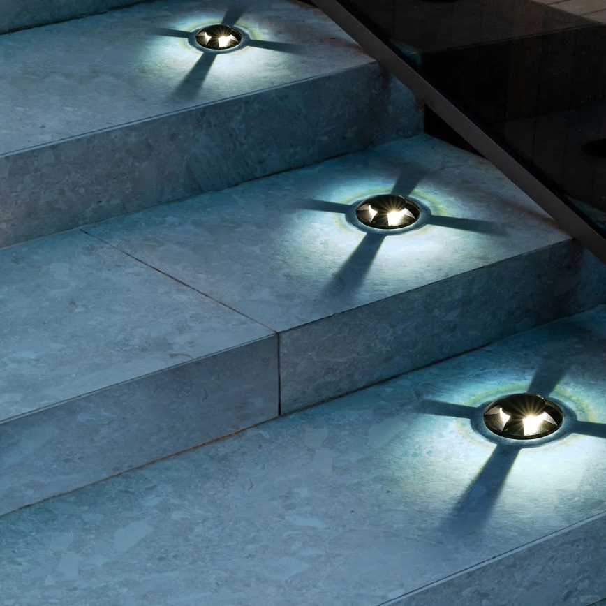 Brilagi - Luminária LED embutida no solo para exterior GROUNDRAY LED/1W/230V preta IP67