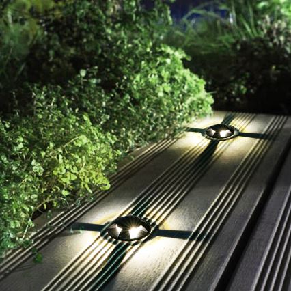 Brilagi - Luminária LED embutida no solo para exterior GROUNDRAY LED/1W/230V preta IP67