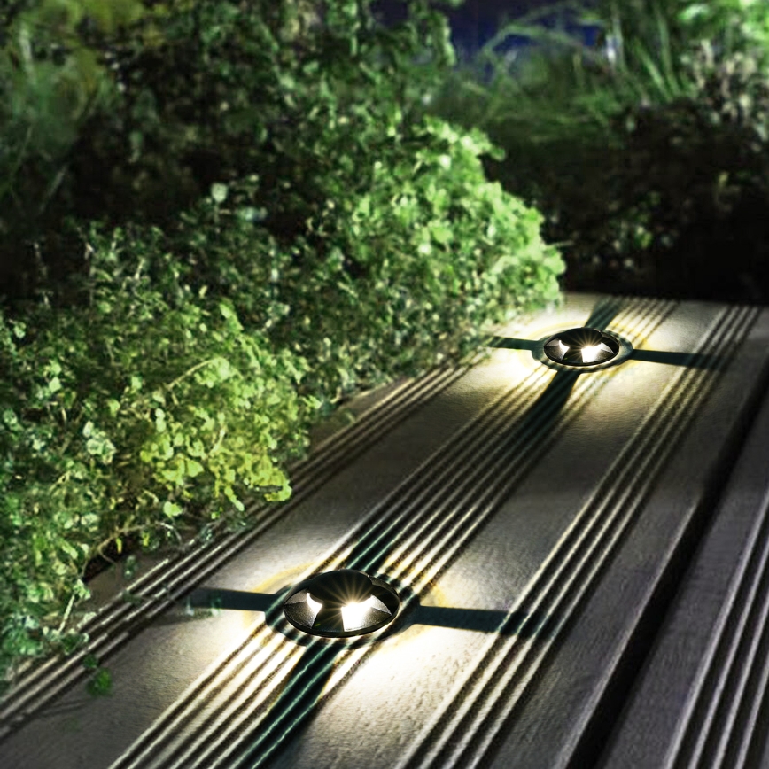 Brilagi - Luminária LED embutida no solo para exterior GROUNDRAY LED/1W/230V preta IP67