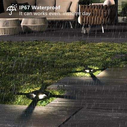 Brilagi - Luminária LED embutida no solo para exterior GROUNDRAY LED/1W/230V preta IP67