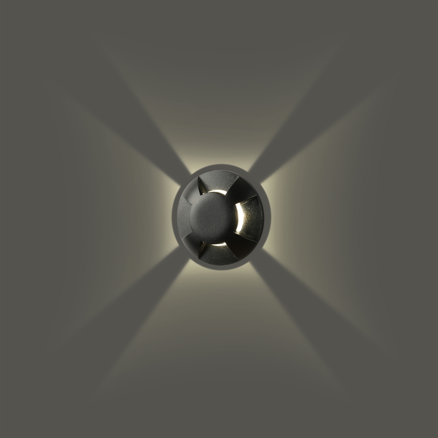 Brilagi - Luminária LED embutida no solo para exterior GROUNDRAY LED/1W/230V preta IP67