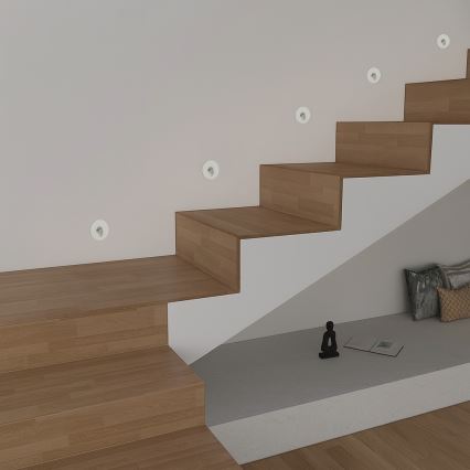 Brilagi - Luminária LED embutida para exterior STAIRDOT LED/2W/230V branca IP65 redonda