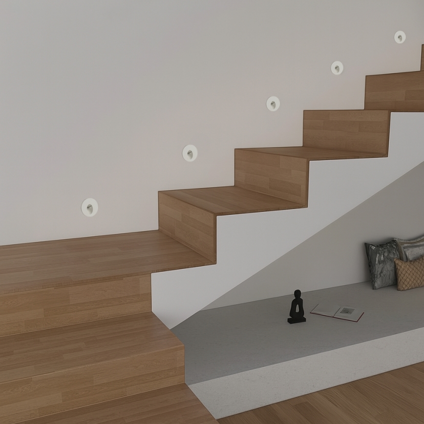 Brilagi - Luminária LED embutida para exterior STAIRDOT LED/2W/230V branca IP65 redonda