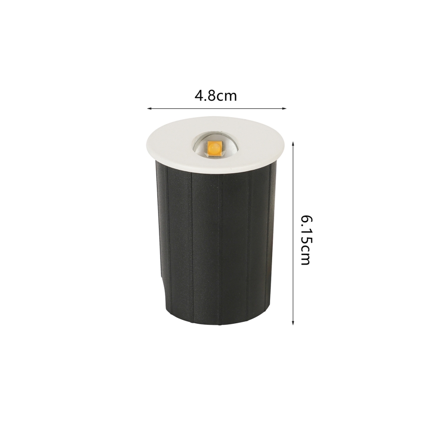 Brilagi - Luminária LED embutida para exterior STAIRDOT LED/2W/230V branca IP65 redonda