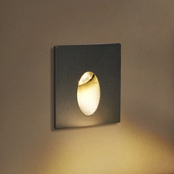 Brilagi - Luminária LED embutida para exterior STAIRDOT LED/2W/230V preta IP65 quadrada
