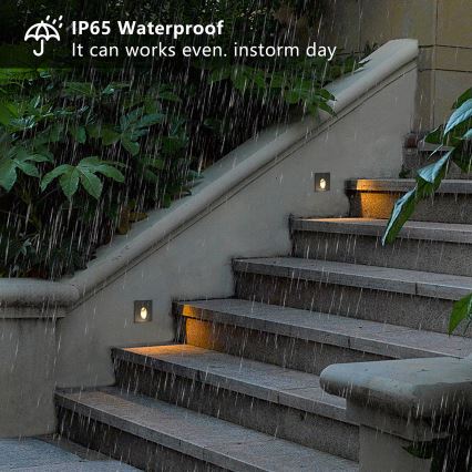 Brilagi - Luminária LED embutida para exterior STAIRDOT LED/2W/230V preta IP65 quadrada
