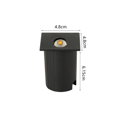 Brilagi - Luminária LED embutida para exterior STAIRDOT LED/2W/230V preta IP65 quadrada