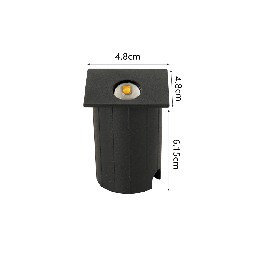 Brilagi - Luminária LED embutida para exterior STAIRDOT LED/2W/230V preta IP65 quadrada