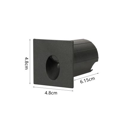 Brilagi - Luminária LED embutida para exterior STAIRDOT LED/2W/230V preta IP65 quadrada