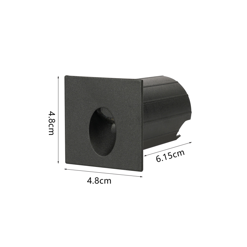 Brilagi - Luminária LED embutida para exterior STAIRDOT LED/2W/230V preta IP65 quadrada