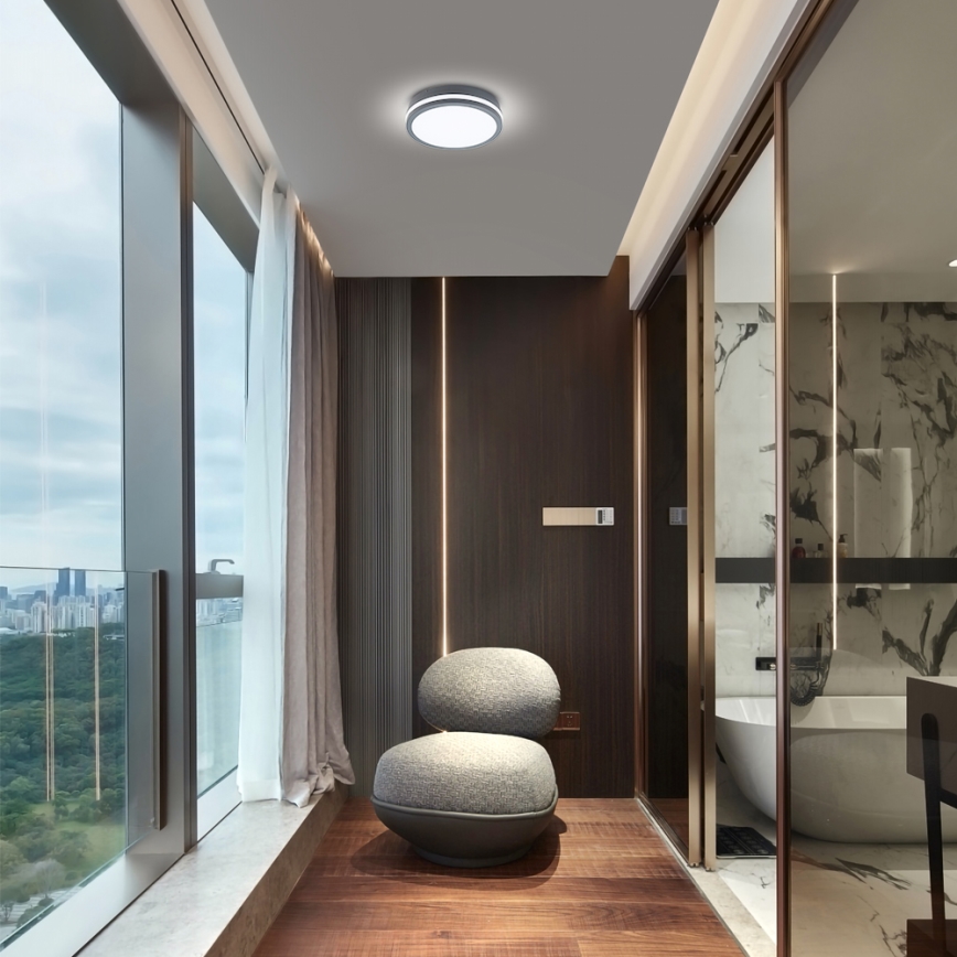 Brilagi - Luminária LED Exterior com Sensor BENE LED/24W/230V diâmetro 26 cm antracite IP54