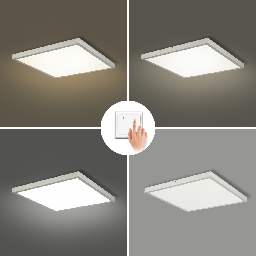 Brilagi - LED Candeeiro de tecto para casa de banho FRAME LED/50W/230V 3000/4000/6000K 60x60 cm IP44 prateado