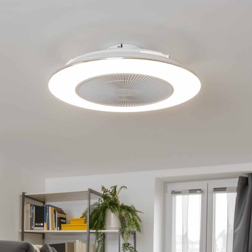 Brilagi - Luminária LED Regulável com Ventilador AURA LED/38W/230V 3000-6000K branco + comando à distância