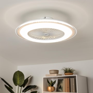 Brilagi - Luminária LED Regulável com Ventilador RONDA LED/48W/230V 3000-6000K branco + comando à distância