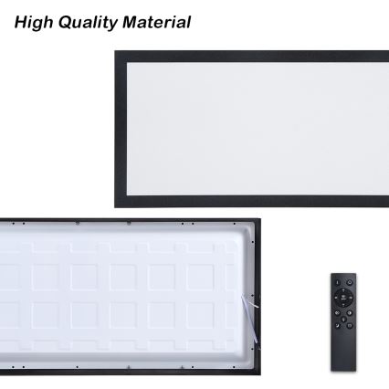 Brilagi - Luminária de teto para casa de banho LED regulável FRAME SMART LED/30W/230V 30x60 cm 3000-6000K IP44 preto + controlo remoto
