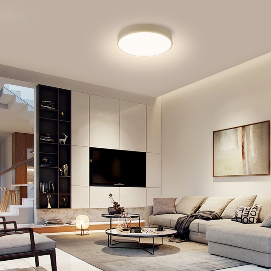 Brilagi - Candeeiro de tecto LED dimerizável POOL LED/36W/230V 3000-6000K Ø 30 cm bege + comando remoto