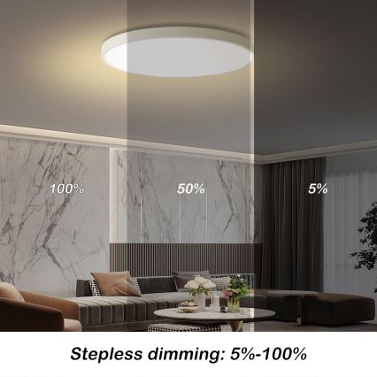 Brilagi - Luminária de teto dimerizável POOL SMART LED/100W/230V 3000–6000K diâmetro 80 cm Wi-Fi Tuya branca + controlo remoto