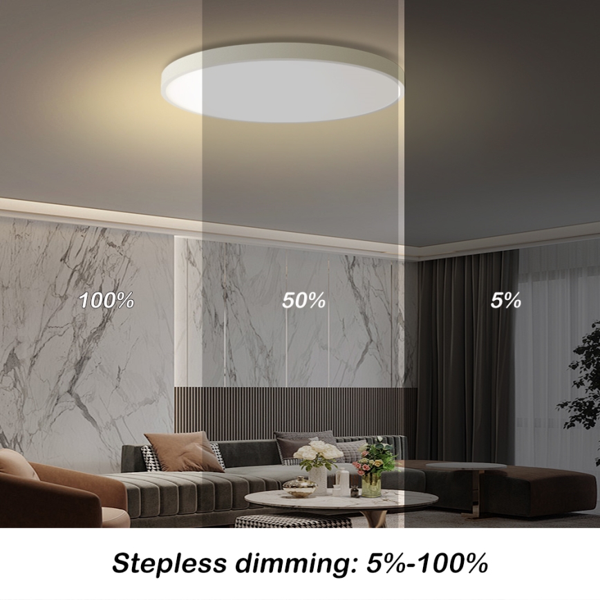 Brilagi - Luminária de teto dimerizável POOL SMART LED/100W/230V 3000–6000K diâmetro 80 cm Wi-Fi Tuya branca + controlo remoto