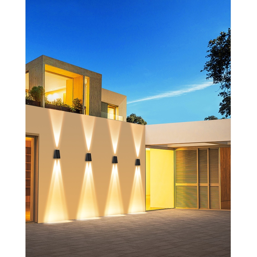 Brilagi - Luminária de parede solar LED PYRAMID LED/2W/3,2V 1300 mAh IP54
