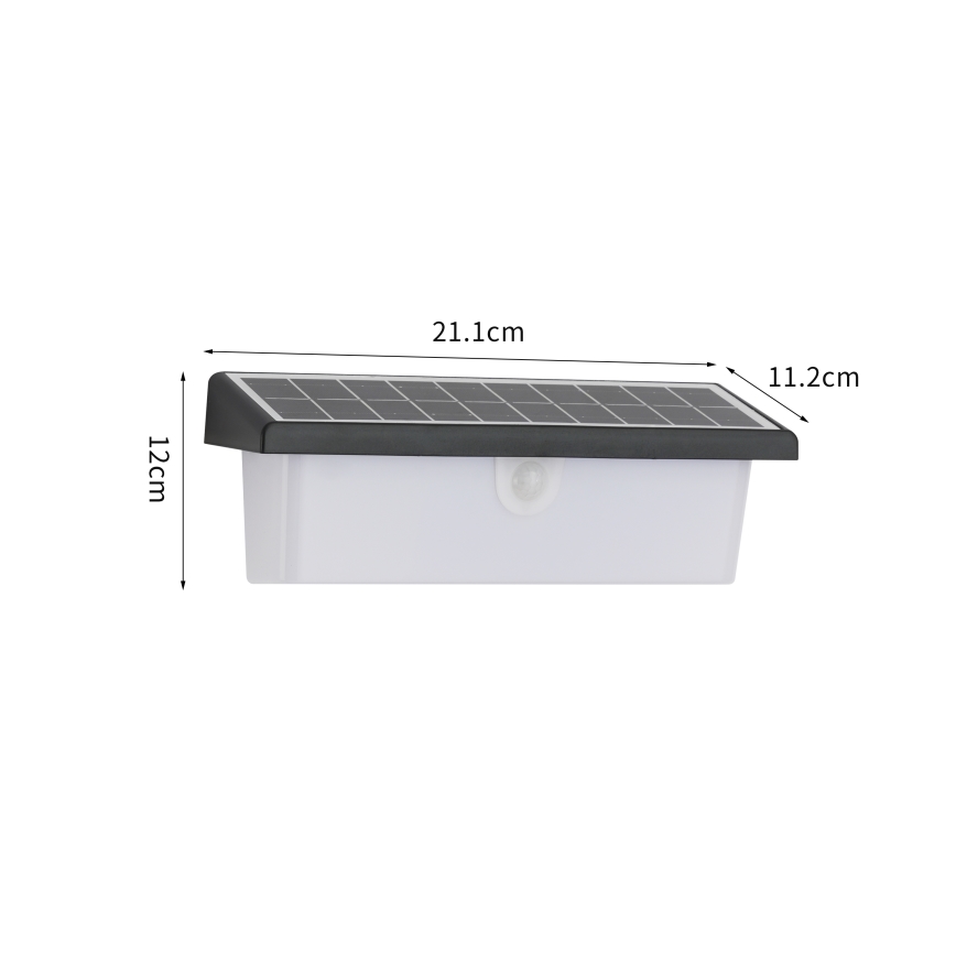 Brilagi - Luminária de parede solar LED com sensor SUN RAY LED/6W/3,7V 2200 mAh IP44
