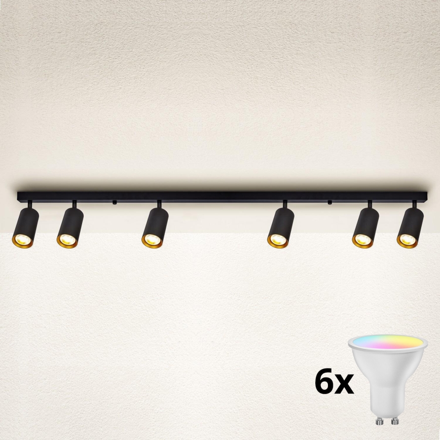 Brilagi - Luminária spot LED RGBW dimerizável SELE 6xGU10/6,5W/230V 2700-6500K preta/dourada