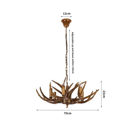 Brilagi - Lustre com corrente DEER 6xE14/10W/230V Ø 70 cm