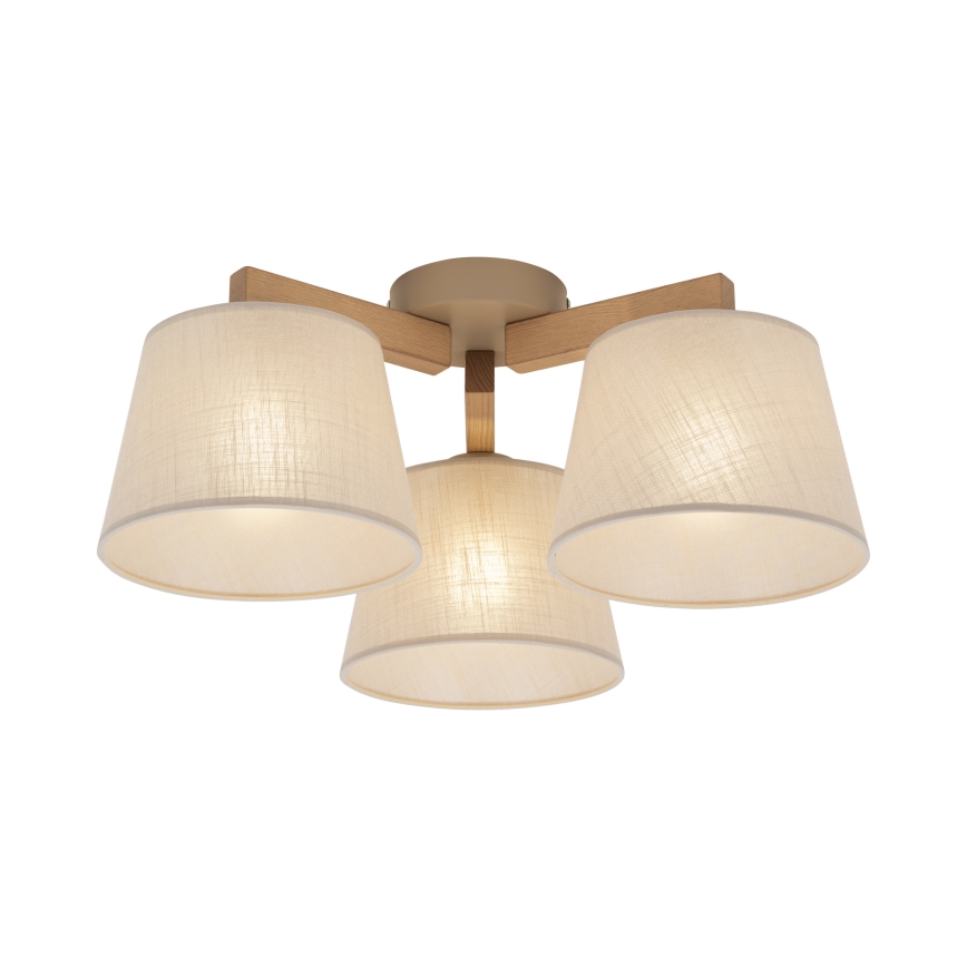 Brilagi - Lustre de sobrepor LATTE SABIA 3xE27/60W/230V pinho/bege