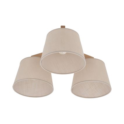Brilagi - Lustre de sobrepor LATTE SABIA 3xE27/60W/230V pinho/bege