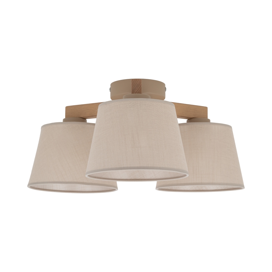 Brilagi - Lustre de sobrepor LATTE SABIA 3xE27/60W/230V pinho/bege