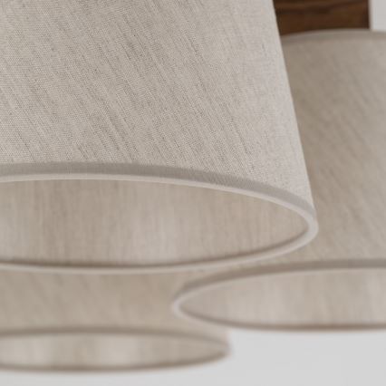 Brilagi - Lustre de tecto de montagem superficial LATTE 5xE27/60W/230V pinho/creme