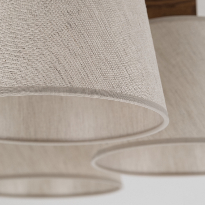 Brilagi - Lustre de tecto de montagem superficial LATTE 5xE27/60W/230V pinho/creme
