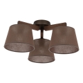 Brilagi - Lustre de tecto de superfície LATTE 3xE27/60W/230V pinho/castanho