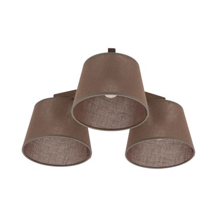 Brilagi - Lustre de tecto de superfície LATTE 3xE27/60W/230V pinho/castanho