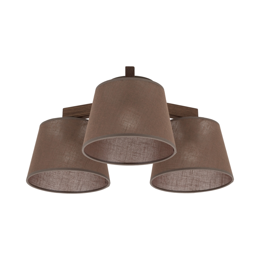 Brilagi - Lustre de tecto de superfície LATTE 3xE27/60W/230V pinho/castanho