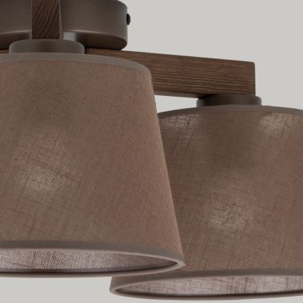 Brilagi - Lustre de tecto de superfície LATTE 3xE27/60W/230V pinho/castanho