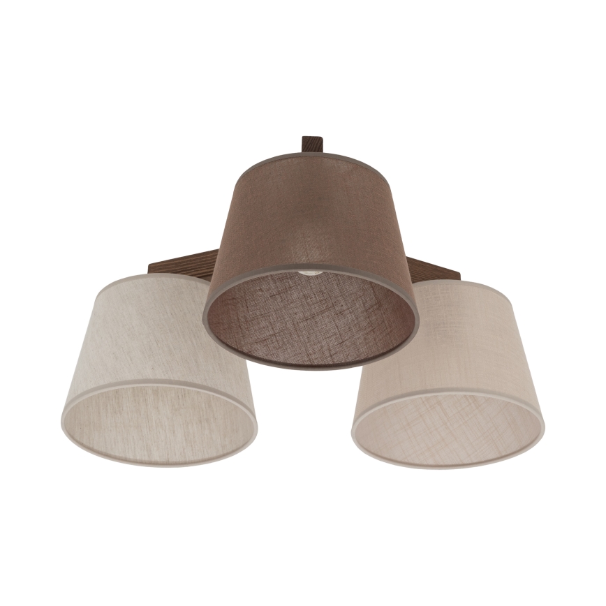 Brilagi - Lustre de tecto sobreposto LATTE 3xE27/60W/230V pinho/mix