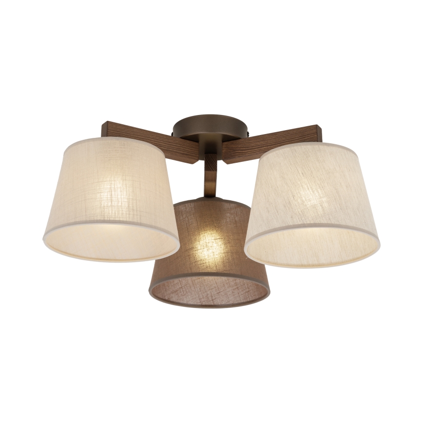 Brilagi - Lustre de tecto sobreposto LATTE 3xE27/60W/230V pinho/mix
